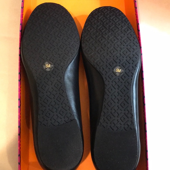 Tory Burch, Size 5, Black/Gold - 051, Reva Ballet - Picture 3 of 5